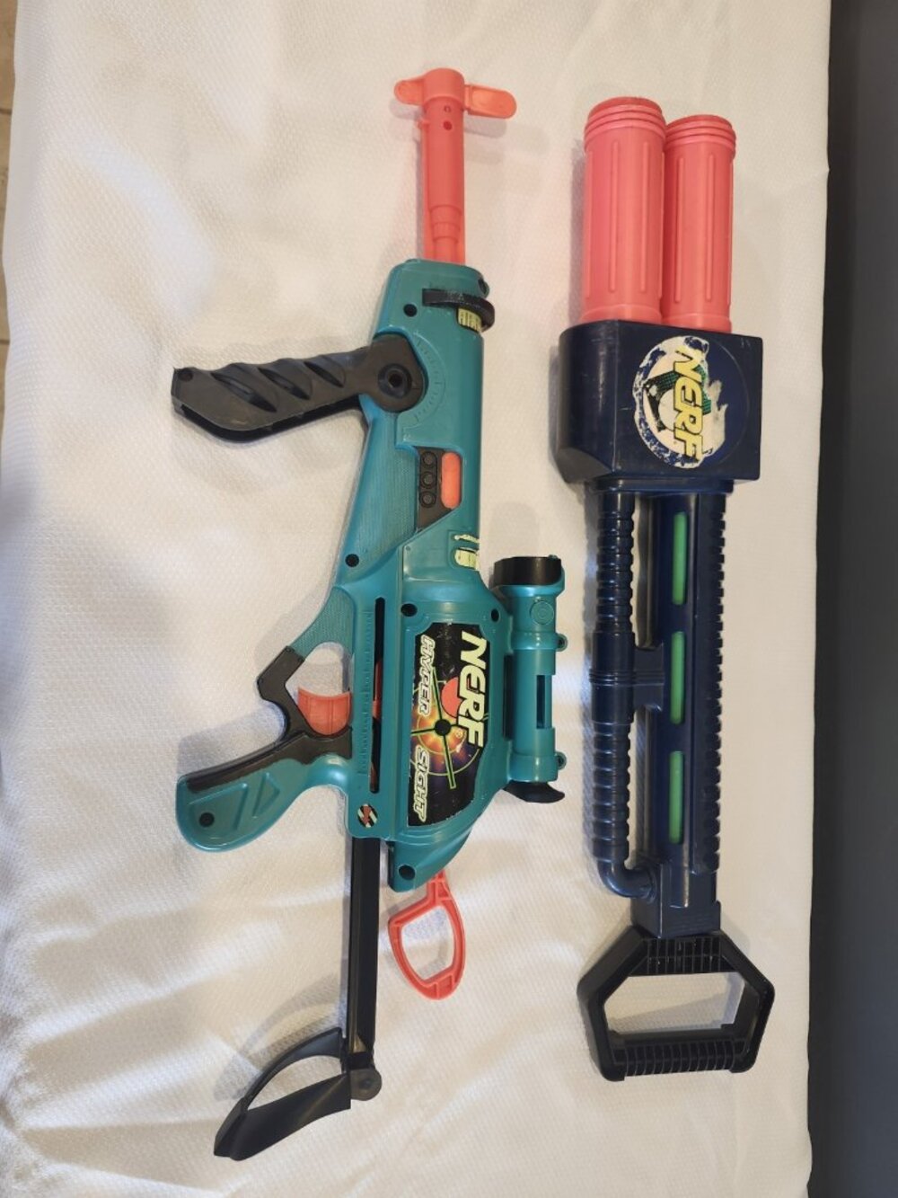 Fun Vintage NERF Lot~1991 MASTER BLASTER & 1998 Hyper Sight EXPAND-A-BLAST~READ!